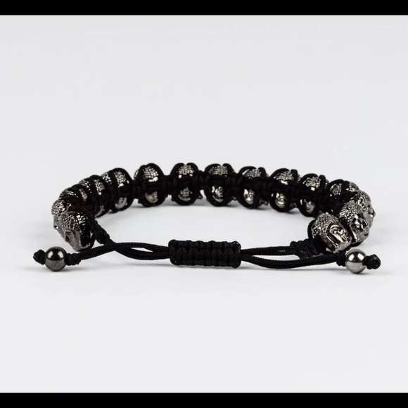 MEN’S HEAVY SILVER HEM BUDDHA BRACELET ~New - Picture 3 of 8